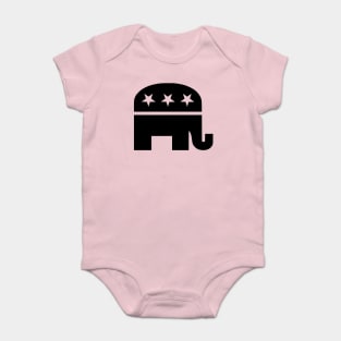 Republican Elephant Black Baby Bodysuit